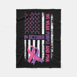Flag Breast Cancer and Domestic Violence Awareness Fleece Blanket