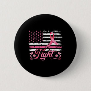 Flag Breast Cancer Awareness Pink Ribbon Fight 6 Cm Round Badge