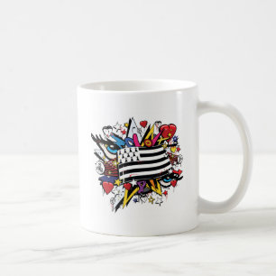 Flag Brittany Breizh graffiti Breton graff Coffee Mug