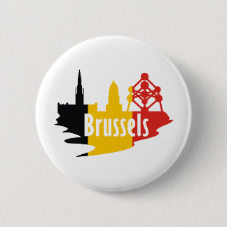 Flag Brussels 6 Cm Round Badge