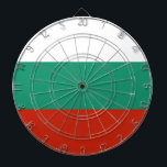 Flag Bulgaria tricolor Dartboard<br><div class="desc">Flag of Bulgaria: "С ъ е д и е          " → Unity is strength! It consists of three horizontal bands: white,  green and red. White symbolizes peace,  green the fertility of Bulgarian lands and red the courage of the people.</div>