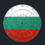 Flag Bulgaria tricolor Dartboard<br><div class="desc">Flag of Bulgaria: "С ъ е д и е " → Unity is strength! It consists of three horizontal bands: white, green and red. White symbolizes peace, green the fertility of Bulgarian lands and red the courage of the people.</div>