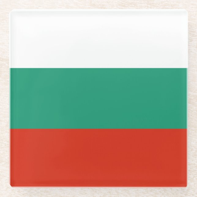 Flag Bulgaria tricolor Glass Coaster (Front)