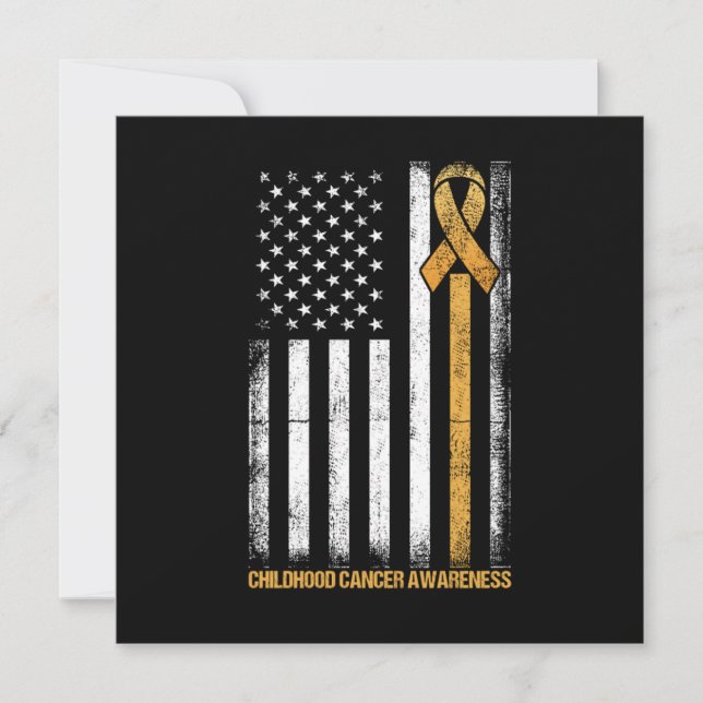 Flag Childhood Cancer Awareness Gift Invitation (Front)