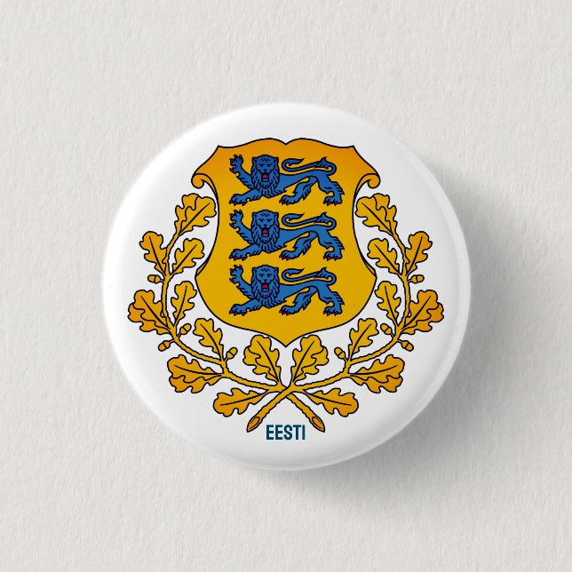 Flag/ coat of arms of Estonia 3 Cm Round Badge (Front)