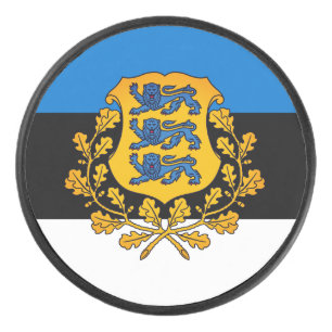 Flag/ coat of arms of Estonia Hockey Puck