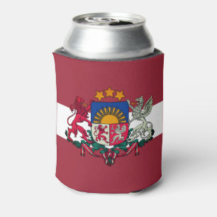 Flag/ coat of arms of Latvia Can Cooler