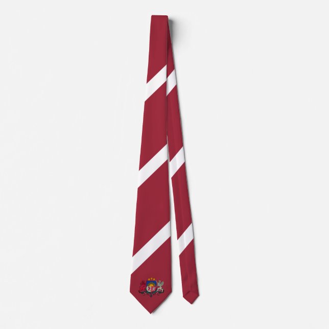 Flag/ coat of arms of Latvia Tie (Front)