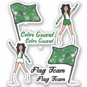 Flag Color Guard Stickers (Green 2)
