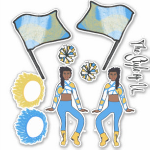 Flag Colour Guard Stickers (Blue Gold White A)