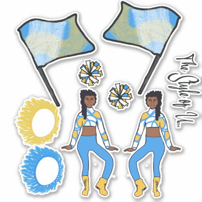 Flag Colour Guard Stickers (Blue Gold White A) (Front)