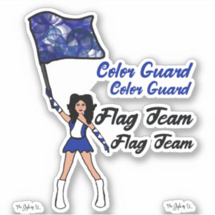 Flag Colour Guard Stickers ( Blue White )
