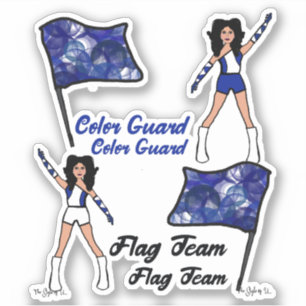 Flag Colour Guard Stickers ( Blue White 2)
