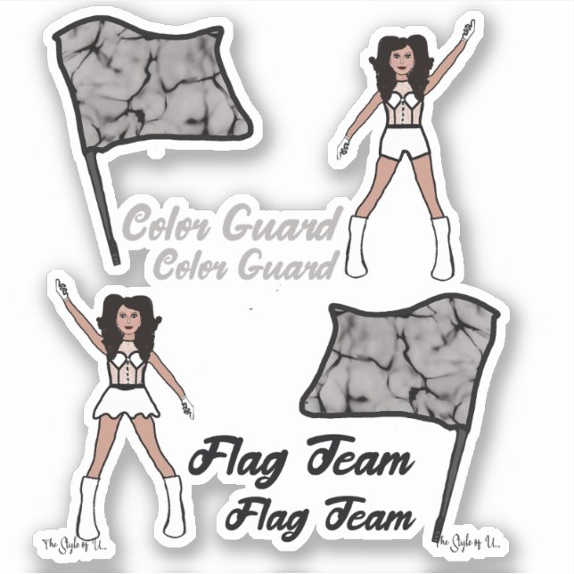 Flag Colour Guard Stickers (Diamond 3) (Front)