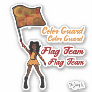 Flag Colour Guard Stickers (Red Gold)
