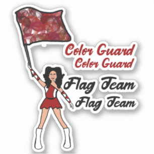 Flag Colour Guard Stickers (Red White )
