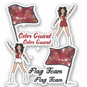 Flag Colour Guard Stickers (Red White 2)