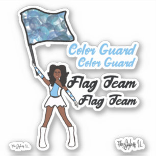 Flag Colour Guard Stickers (Sky Blue White 4)