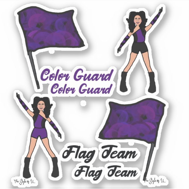 Flag Colour Guard Stickers (Violet 2) (Front)