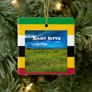 Flag Colours of St. Kitts  Ceramic Ornament