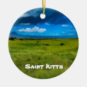 Flag Colours of St. Kitts  Ceramic Tree Decoration