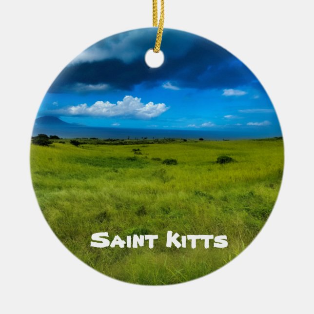 Flag Colours of St. Kitts  Ceramic Tree Decoration (Front)