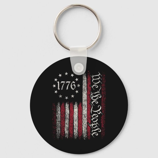 Flag Constitution Independence Day American Patrio Key Ring (Front)