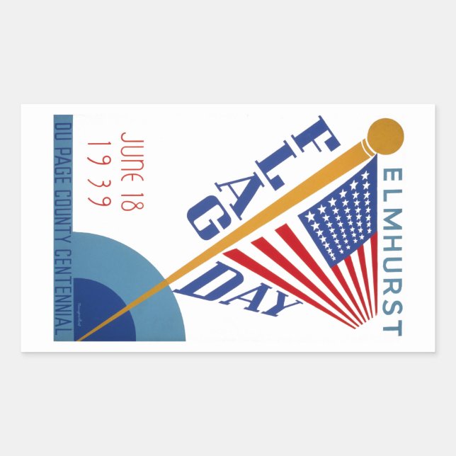 Flag Day Rectangular Sticker (Front)