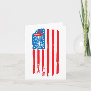 Flag Disc Golf Basket Chain 4th Of July Men Golfin Card