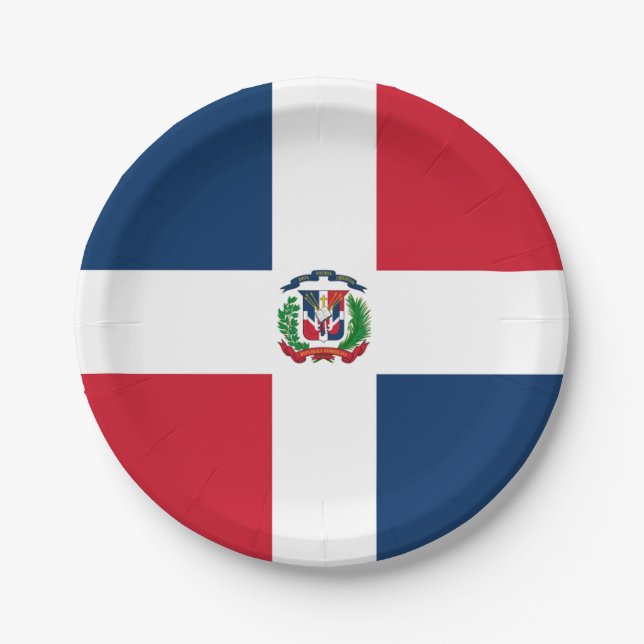 Flag: Dominican Republic Paper Plate (Front)