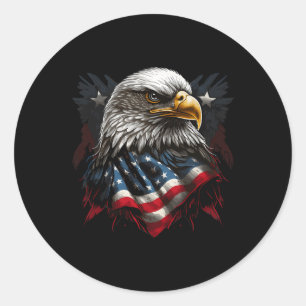 Flag Eagle 4th Of July Independence Day Patriotic Classic Round Sticker
