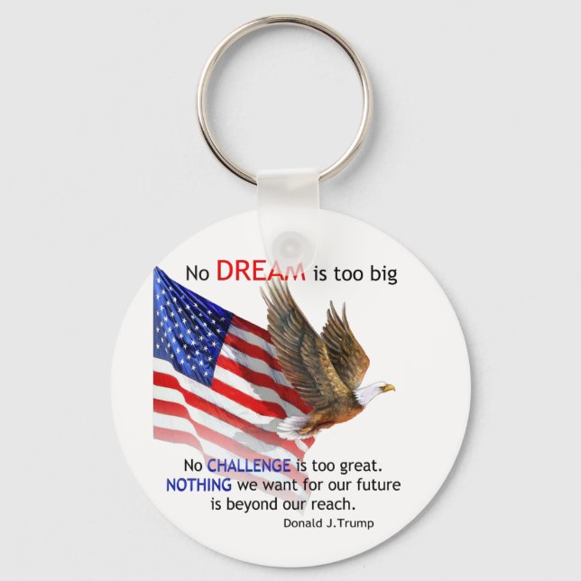 Flag & Eagle Donald J Trump Quote Key Ring (Front)