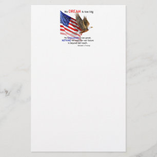Flag & Eagle Donald J Trump Quote Stationery