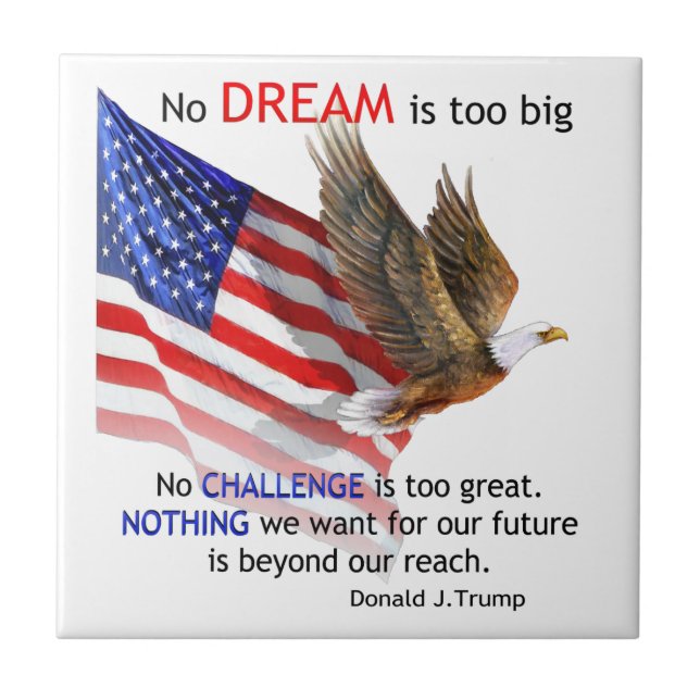 Flag & Eagle Donald J Trump Quote Tile (Front)