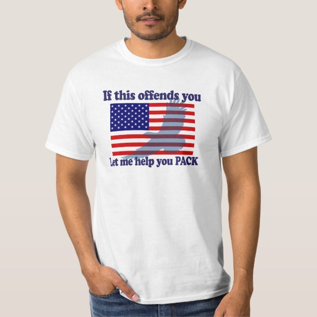 Flag & Eagle Patriot - USA Flag T-Shirt (Front)