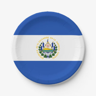 Flag: El Salvador Paper Plate