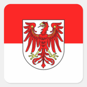 Flag - Fahne - Flagge - Germany - Brandenburg Square Sticker