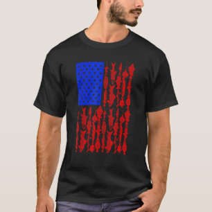 Flag Fish Usa Usa Flag 4th July Happy National Day T-Shirt