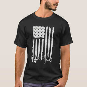 Flag Fishing Us American Fisherman Fish Hunting Pr T-Shirt