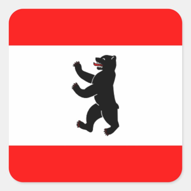 Flag Flagge Fahne Berlin Germany Square Sticker (Front)