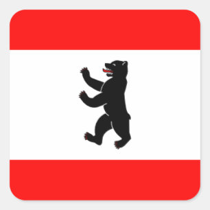 Flag Flagge Fahne Berlin Germany Square Sticker