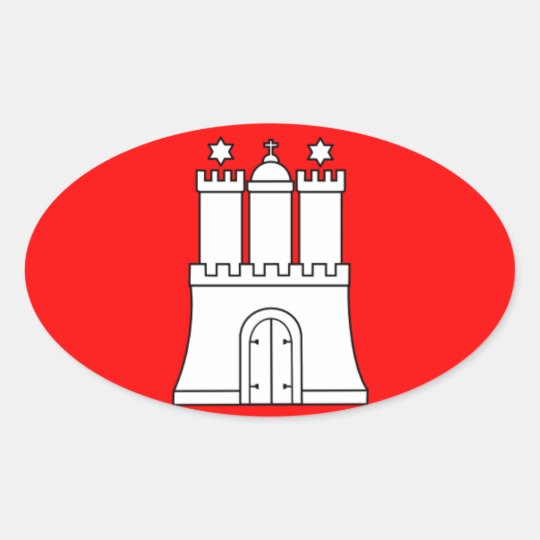 Flag - Flagge - Fahne - Hamburg Germany Oval Sticker