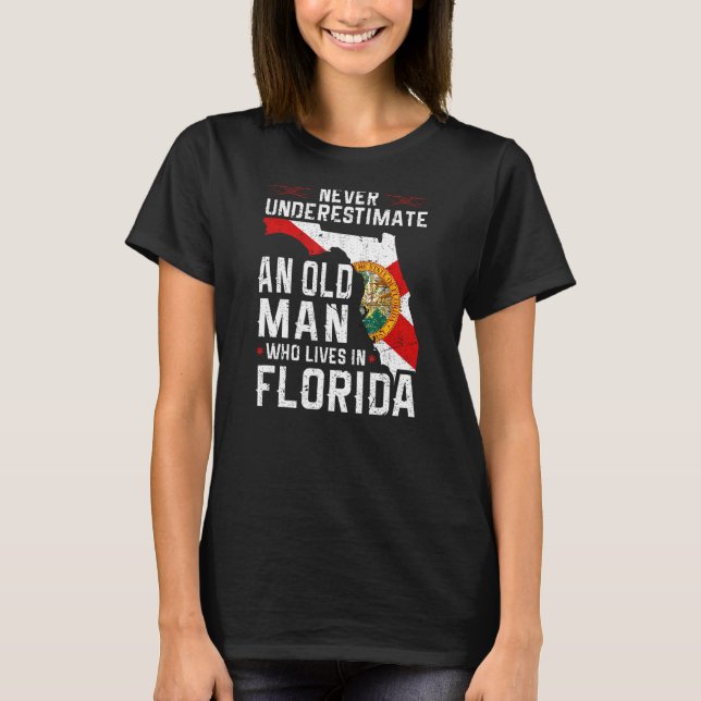 Flag Florida Home Old Man Flo Grown T-Shirt (Front)