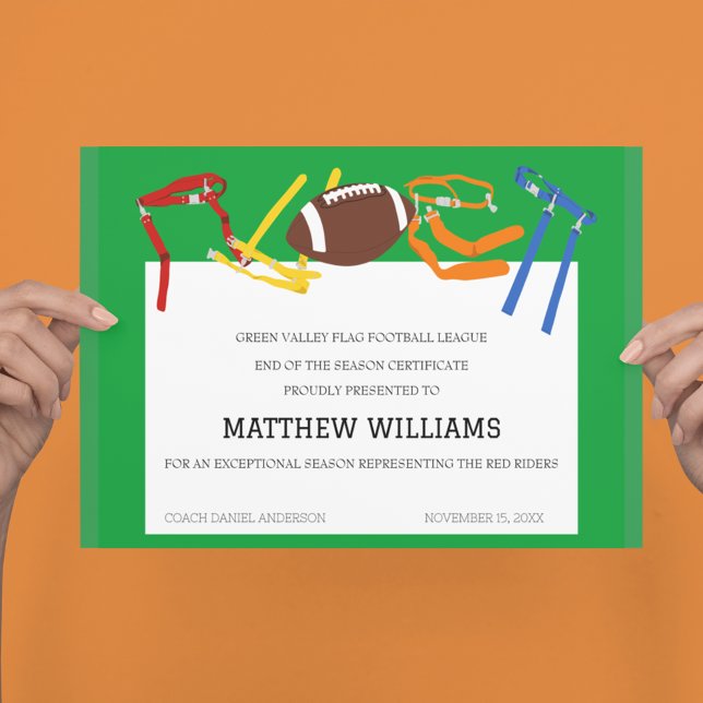 Flag Football Award Certificate (Creator Uploaded)