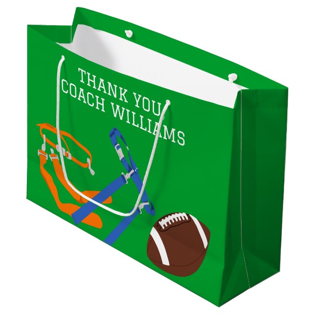 Flag Football Coach Player Personalised Large Gift Bag (Front Angled)