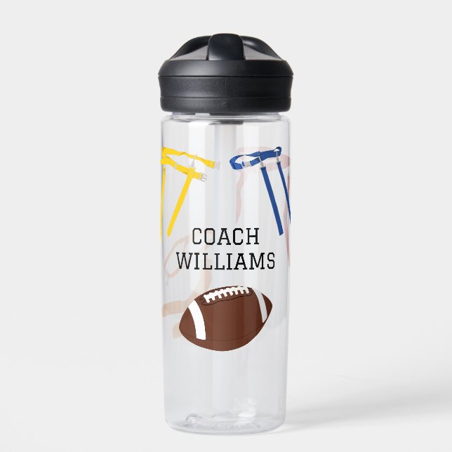 Flag Football Coach Player Personalised Water Bottle (Front)