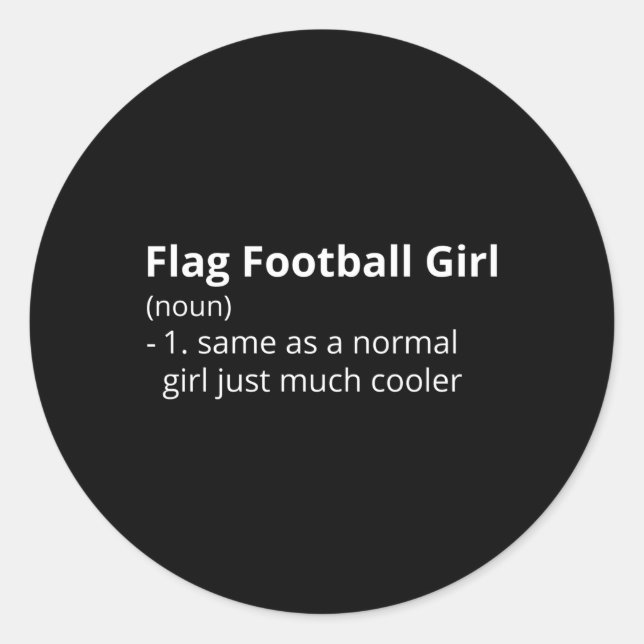 Flag Football Definition Description Classic Round Sticker (Front)