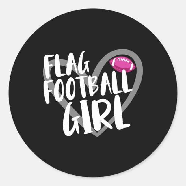 Flag Football Girl  Classic Round Sticker (Front)