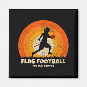 Flag Football Girl Women Fast for you on Flag Foot Magnet