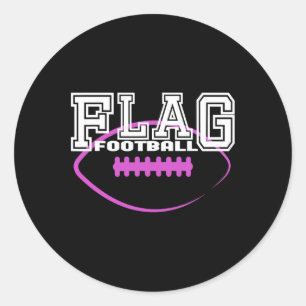 Flag Football Girls' Team Players Classic Round Sticker